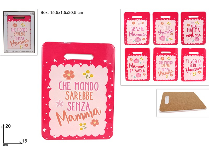 TAGLIERE BASE SUGHERO 15x20 FESTA DELLA MAMMA ASS RY2411013-MOM