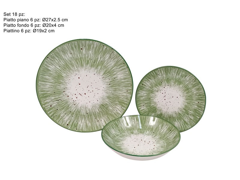 servizio piatti 18pz porcellana verde (F7.70)WS250226-2/GREEN@