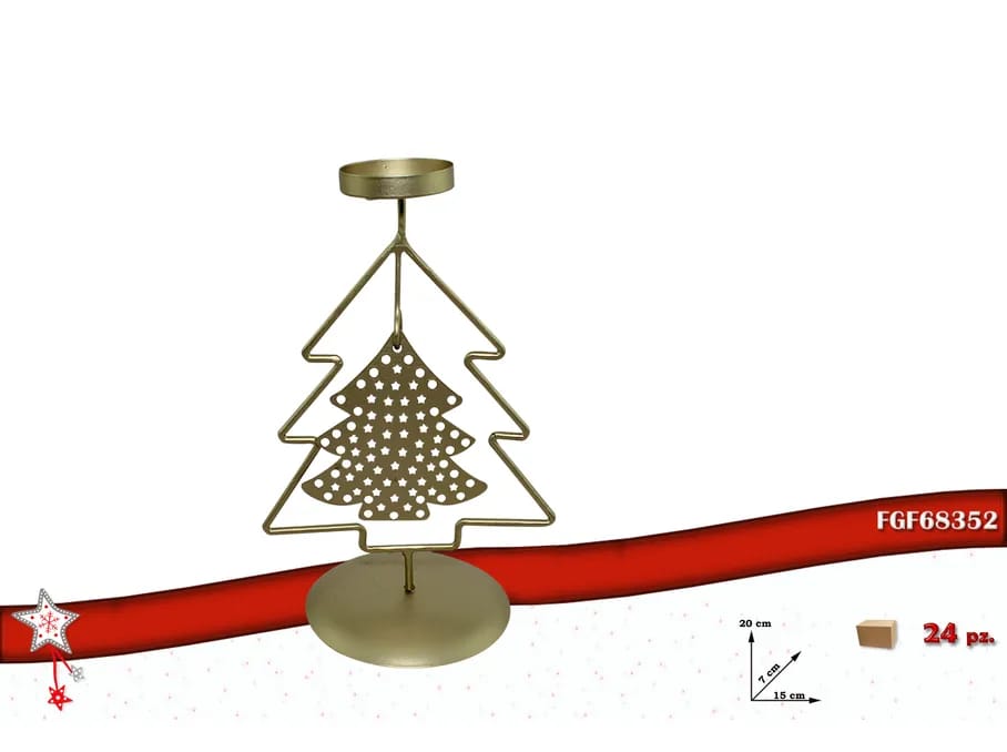 Portacandela natalizia a forma di albero