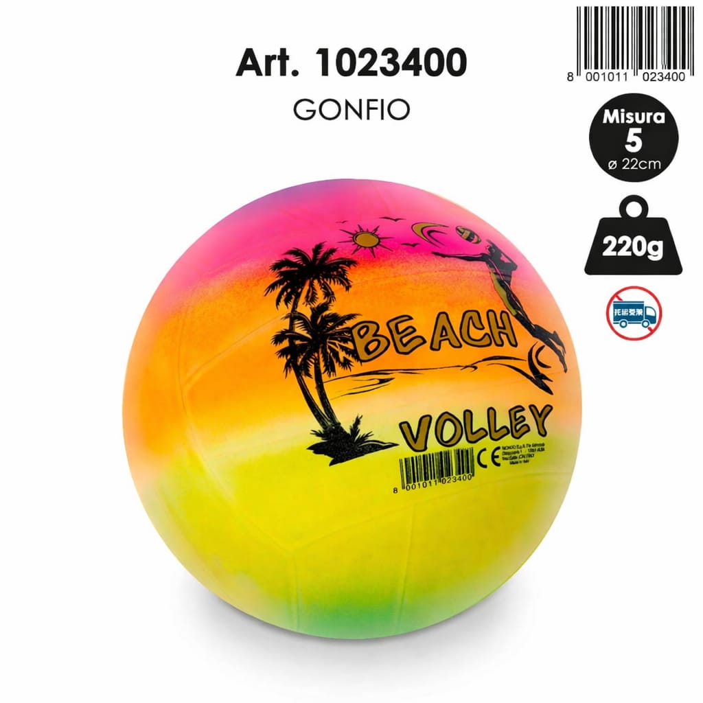 Pallone Beach Volley Colorato – Misura 5 (Ø 22 cm)