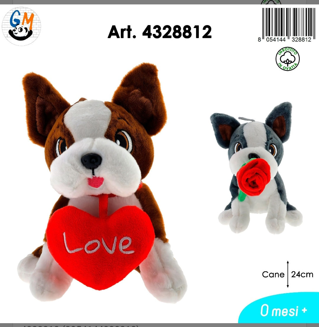 Cane con cuore cm 24