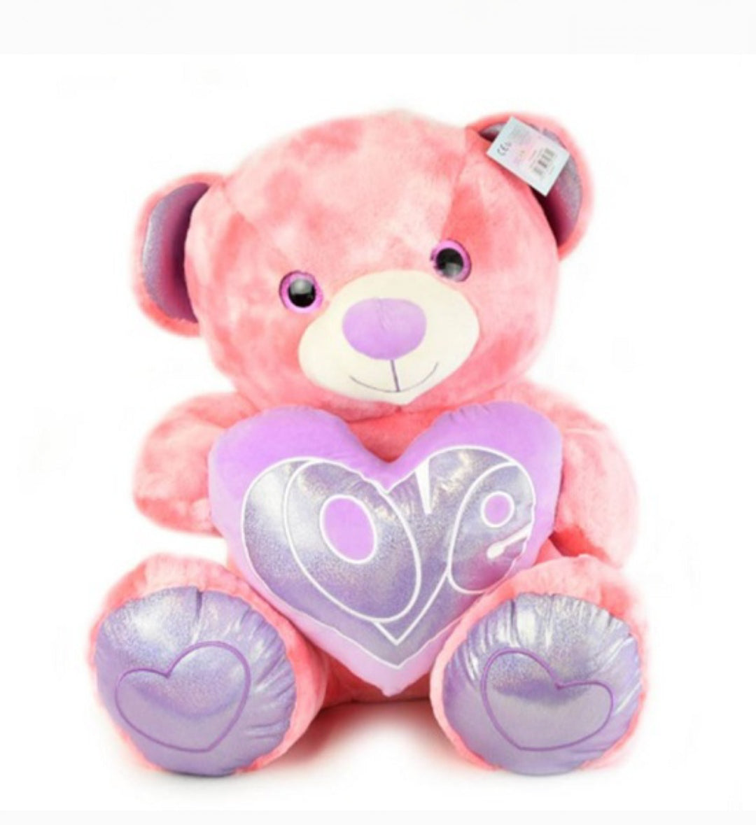 Orso Rosa con cuore 80Cm