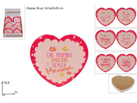 SOUVENIR CUORE BASE SUGHERO 11 CM FESTA DELLA MAMMA ASS RY2411028-