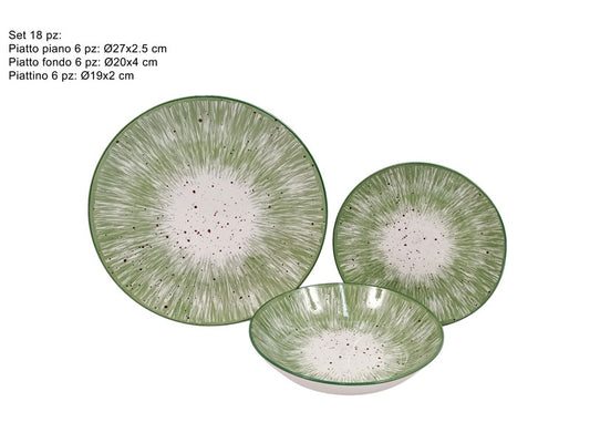 servizio piatti 18pz porcellana verde (F7.70)WS250226-2/GREEN@