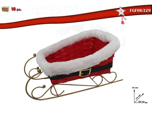 Slitta decorativa rossa