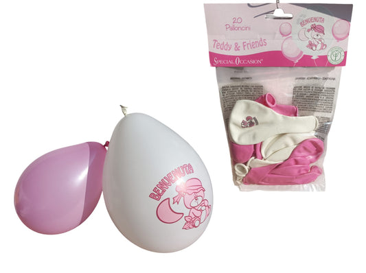 Palloncini Rosa e Bianchi Benvenuta