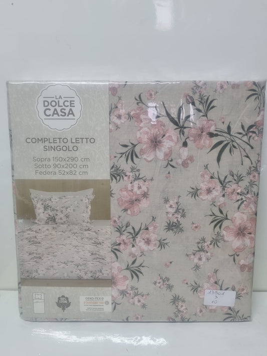 Completo letto singolo floreale rosa – La Dolce Casa