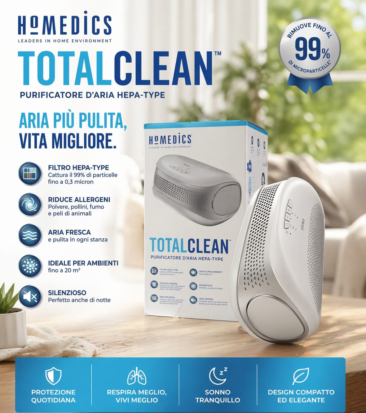 Purificatore d’Aria HOMEDICS TOTALCLEAN