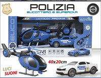 Set Elicottero e Supercar – Pompieri / Polizia con Luci e Suoni!