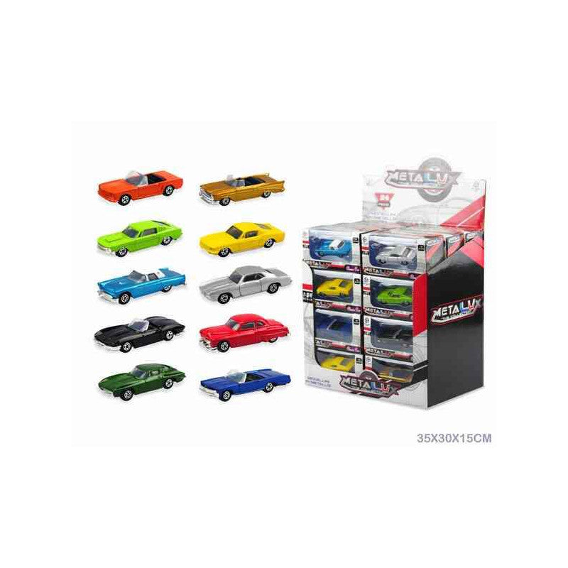 Set Veicoli in Metallo Modellini Assortiti cm 12x6x5 Display da 24 pz