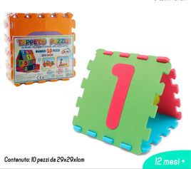 Tappeto Puzzle in Gomma EVA – 10 Pezzi con Numeri