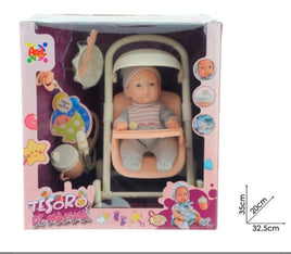 Bambola con Seggiolone e Accessori – Tesoro di Mamma