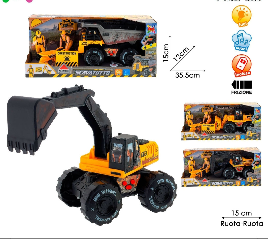 Escavatore Cantiere con Camion – Scavatutto con Luci e Suoni