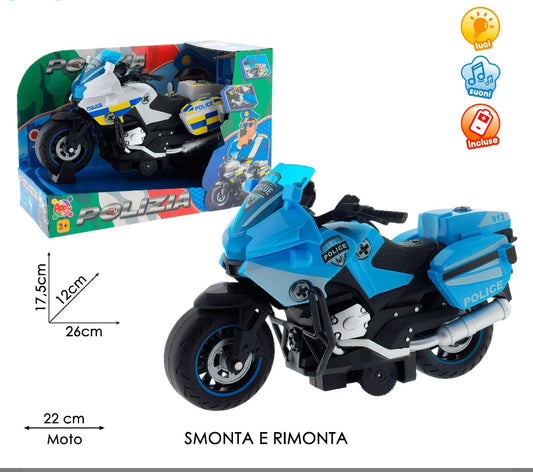 Moto Polizia Smonta e Rimonta con Luci e Suoni