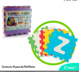 Tappeto Puzzle in Gomma EVA – Lettere 10 Pezzi