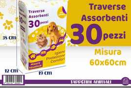 Tappetini Assorbenti per Animali – 30 Pezzi (60x60 cm)