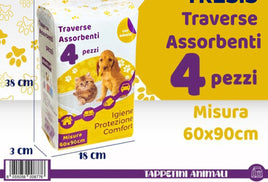 Tappetini Assorbenti per Animali – 4 Pezzi (60x90 cm)