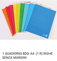 Quaderno A4 80 gr colori casuali