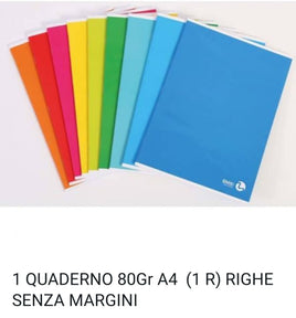 Quaderno A4 80 gr colori casuali