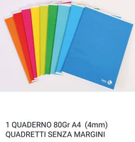 Quaderno A4 80 gr colori casuali