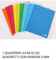 Quaderno A4 80 gr colori casuali