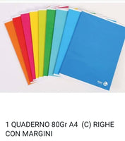 Quaderno A4 80 gr colori casuali