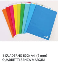 Quaderno A4 80 gr colori casuali