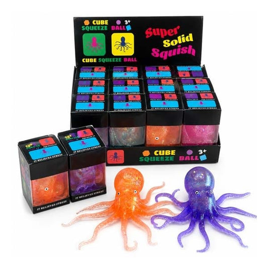 SQUISHY OCTOPUS 10cm (TPR+Maltose) In box (9x5cm) In display da 12pz 3ass…x12…