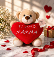 Regalo Festa Della Mamma Orsetto con cuore 3 assortiti cm 25