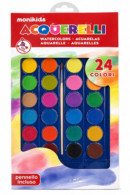 Acquerelli Monikids – 24 Colori con Pennello