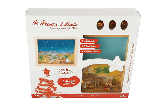 Presepe d'arredo luminoso 40×30 cm