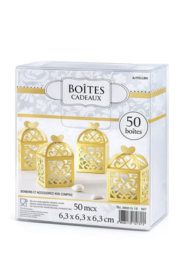 50  scatoline portaconfetti dorate
