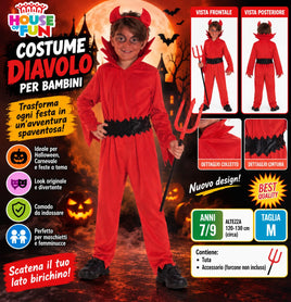 Costume Diavolo Bambino 7-9 anni – Taglia M – Halloween / Carnevale