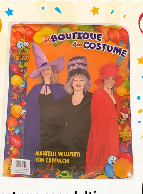 Costume ADULTO mantello vellutato con cappuccio