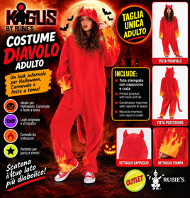 Costume Diavolo Adulto Rubie’s – Taglia Unica – Halloween / Carnevale