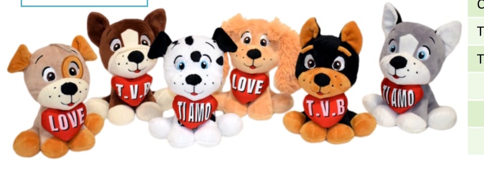 Cagnolino con cuore 30 cm