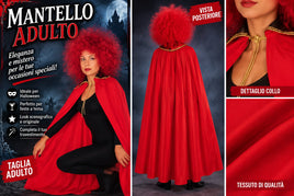 Mantello Rosso Donna Adulto – Halloween / Carnevale / Travestimento