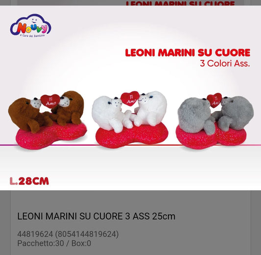 Leoni marini su cuore 28 cm