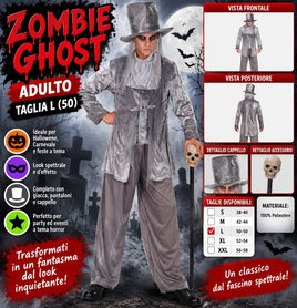 Costume Zombie Ghost Adulto – Taglia L 50 – Halloween