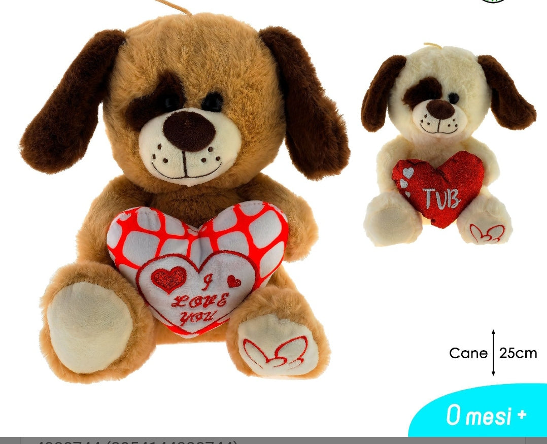 Cane macchia ass c/cuore cm 25