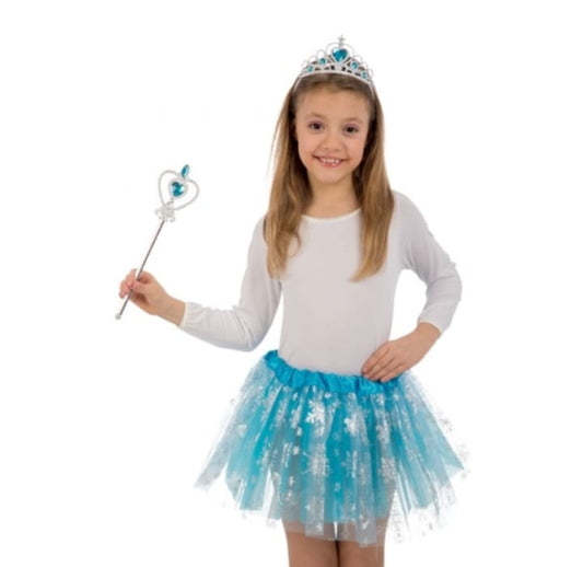 set principessa dei ghiacci gonna cerchietto e bacchetta