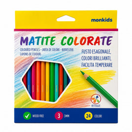 Matite Colorate Monkids – 24 Colori, Mina 3 mm