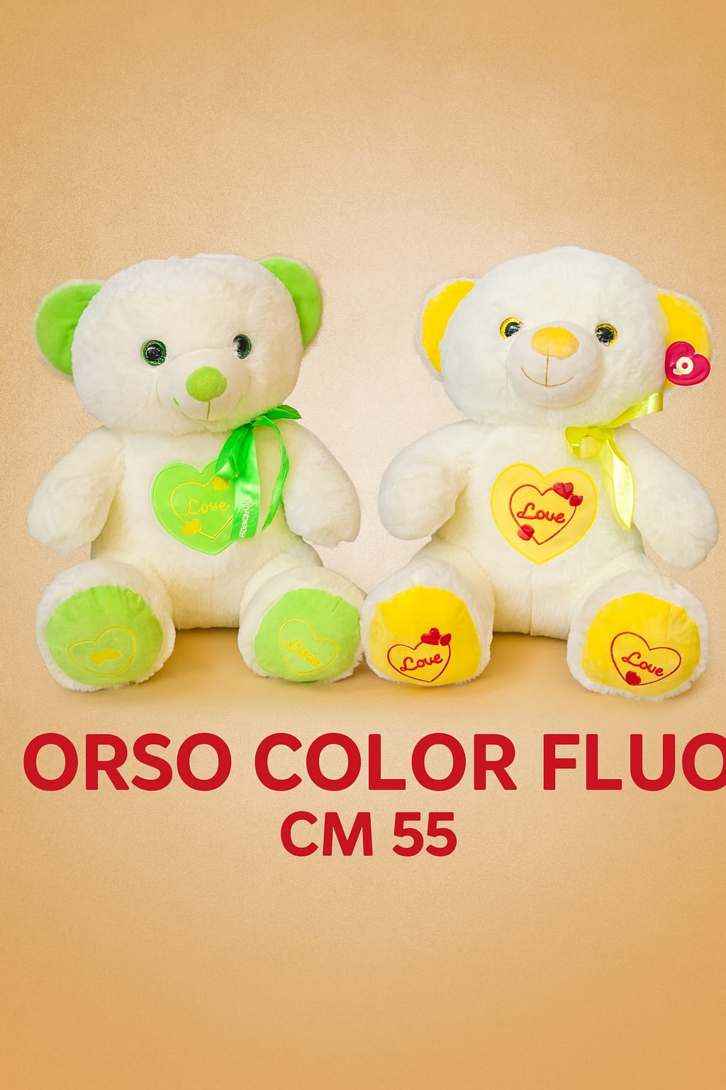 Orso color fluo 55 cm