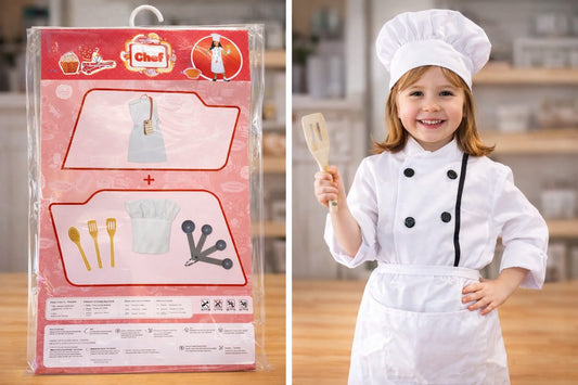 Costume Chef / Cuoco per Bambini – Set Complet 3/6 anni 96-116 cm