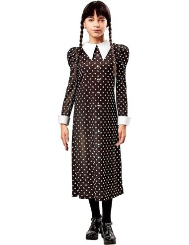 Mercoledì Addams - Vestito carnevale per bambini, 9-10 anni
