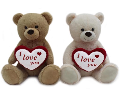 TERRY ORSO Peluche seduto c/cuore “I LOVE YOU” 100cm