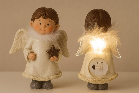 Angioletto Bambino Natalia 16 Cm Luminoso