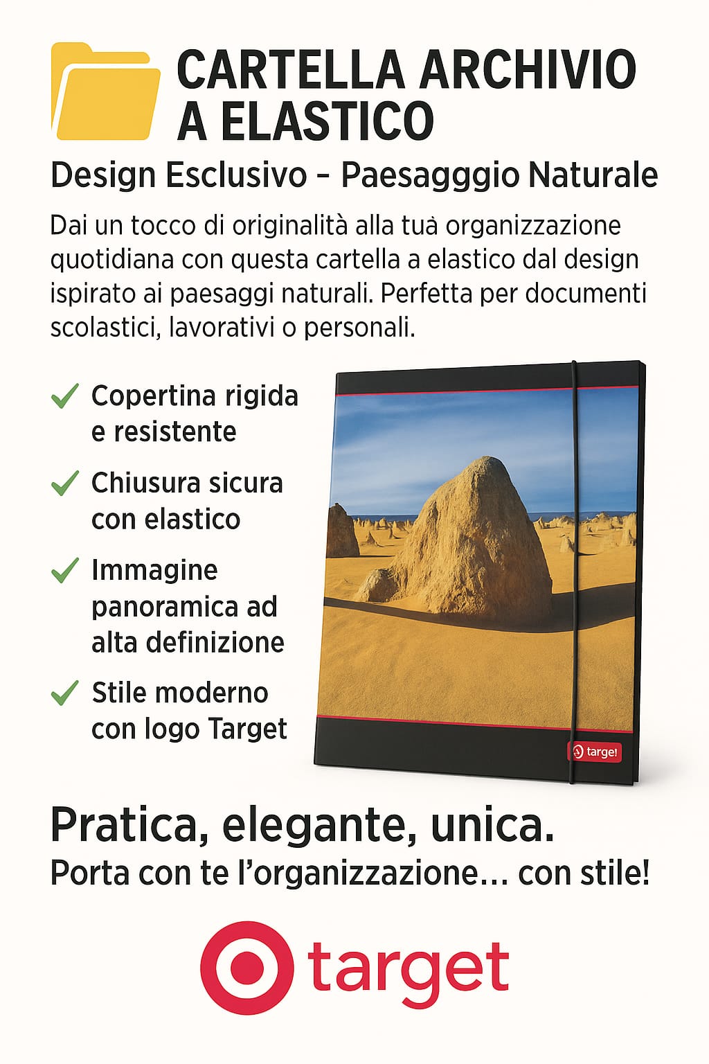 Cartellina rigida con elastico Paesaggio Naturale