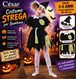 Costume Strega Bambina 3-5 anni – Halloween e Carnevale
