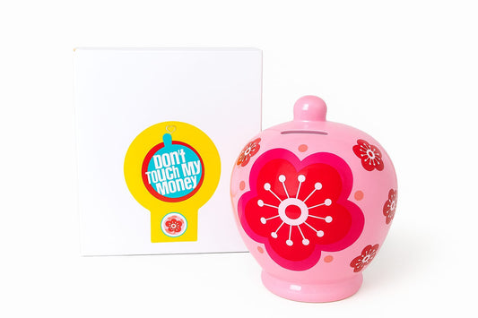 🔵Salvadanaio rosa decorato